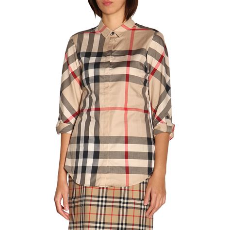 camicia burberry donna scachi|Camicie BURBERRY Donna .